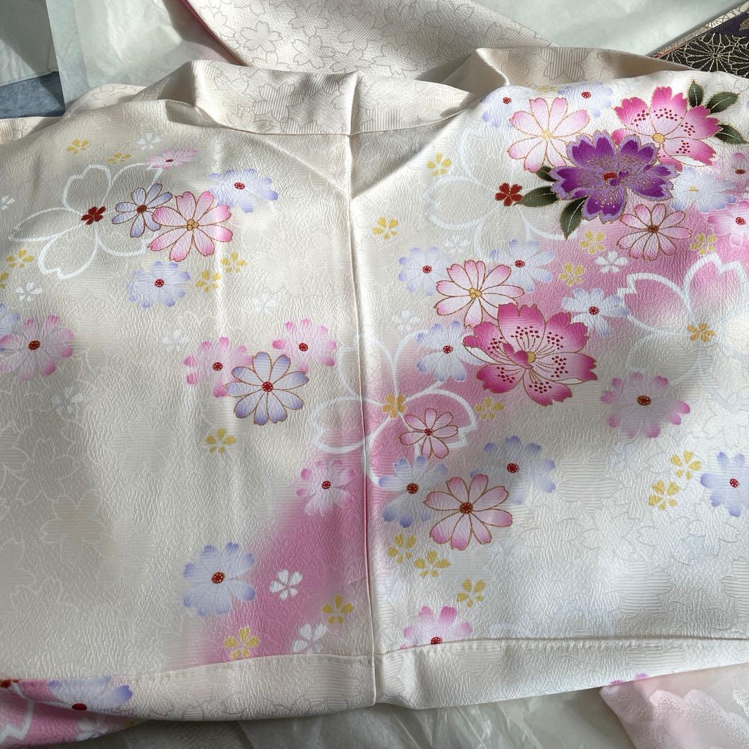 正絹振袖フルセット桜花柄振袖 卒業式 謝恩会 （着物専門店クリーニング済み）