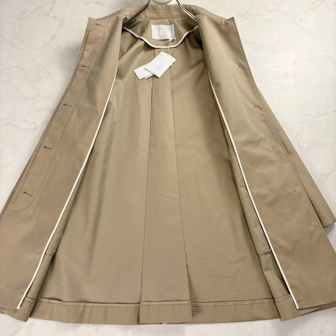 新品タグ付 ✨ ICB 撥水 ステンカラーコート テントライン ベージュ 玉虫