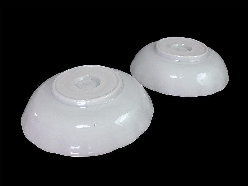 古伊万里　染付　松に東塔　蝶の図　膾皿　２客　C882-CYq