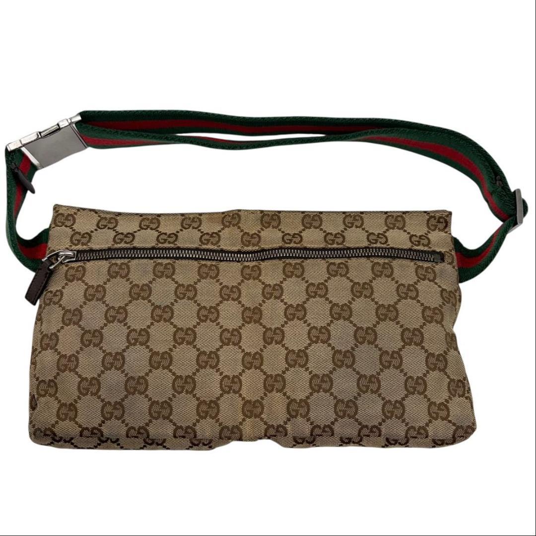 GUCCI GGキャンバス レザー シェリー ボディバッグ 28566 グッチ