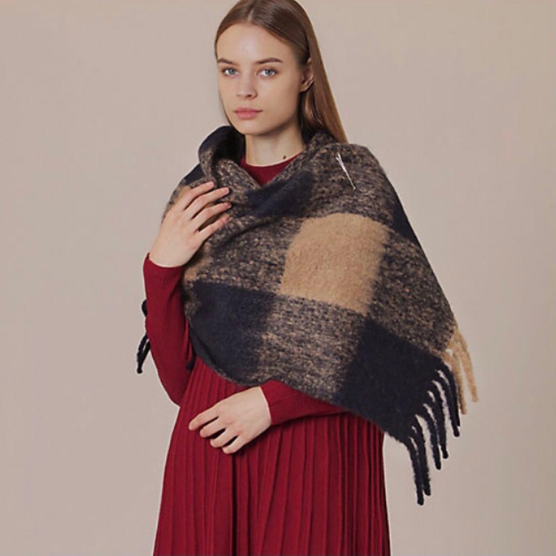 MACKINTOSH LONDON/ ブロックチェックシャギーストール