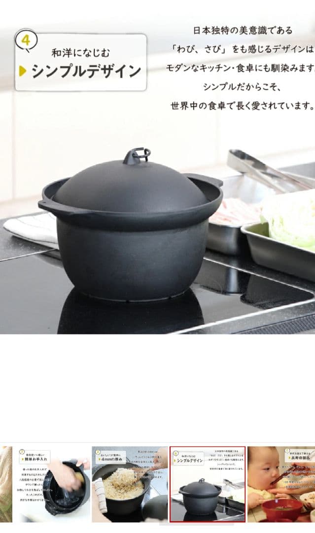 及源 (OIGEN) 南部鉄器 南部ごはん釜 5合炊き F-413【保証書付】