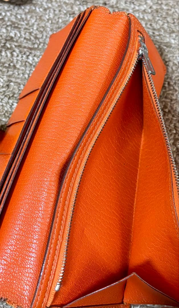 HERMES エルメス　べアン　オレンジ　　長財布