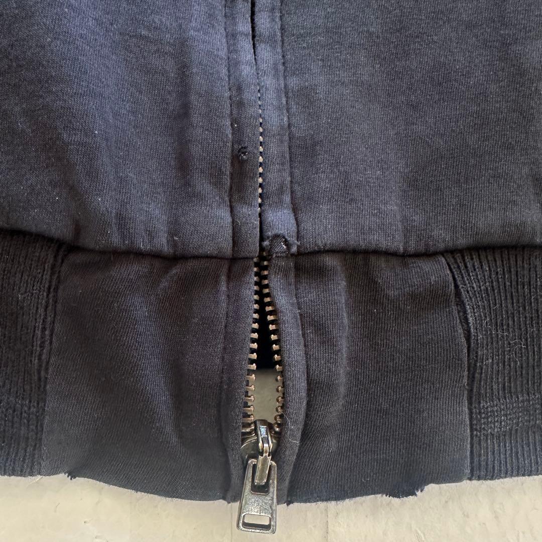 A.P.C. スエット生地ユーズド加工ジップブルゾン MA-1タイプ 黒 XL