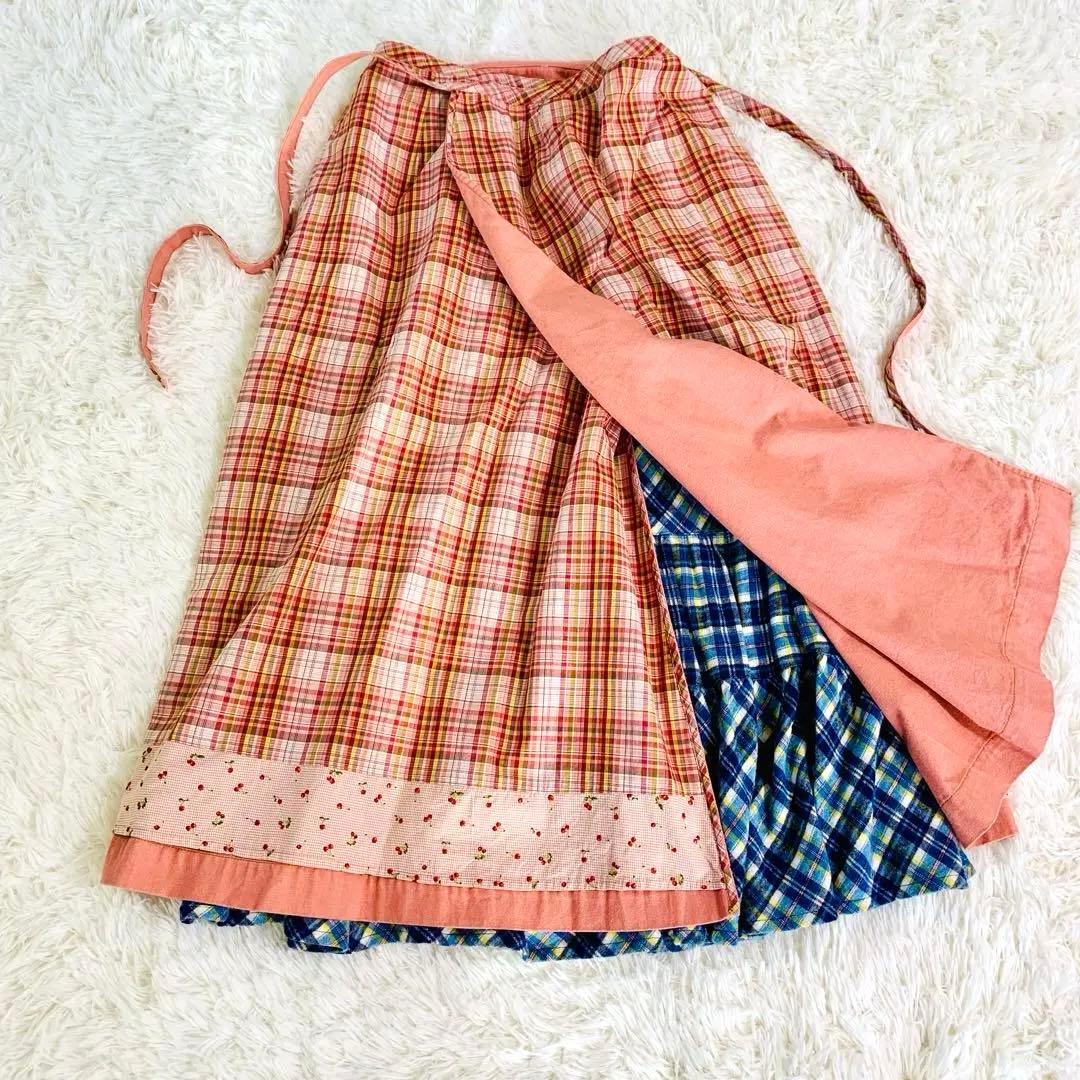 ピンクハウス　PINK HOUSE ラップスカート リバーシブル　さくらんぼ