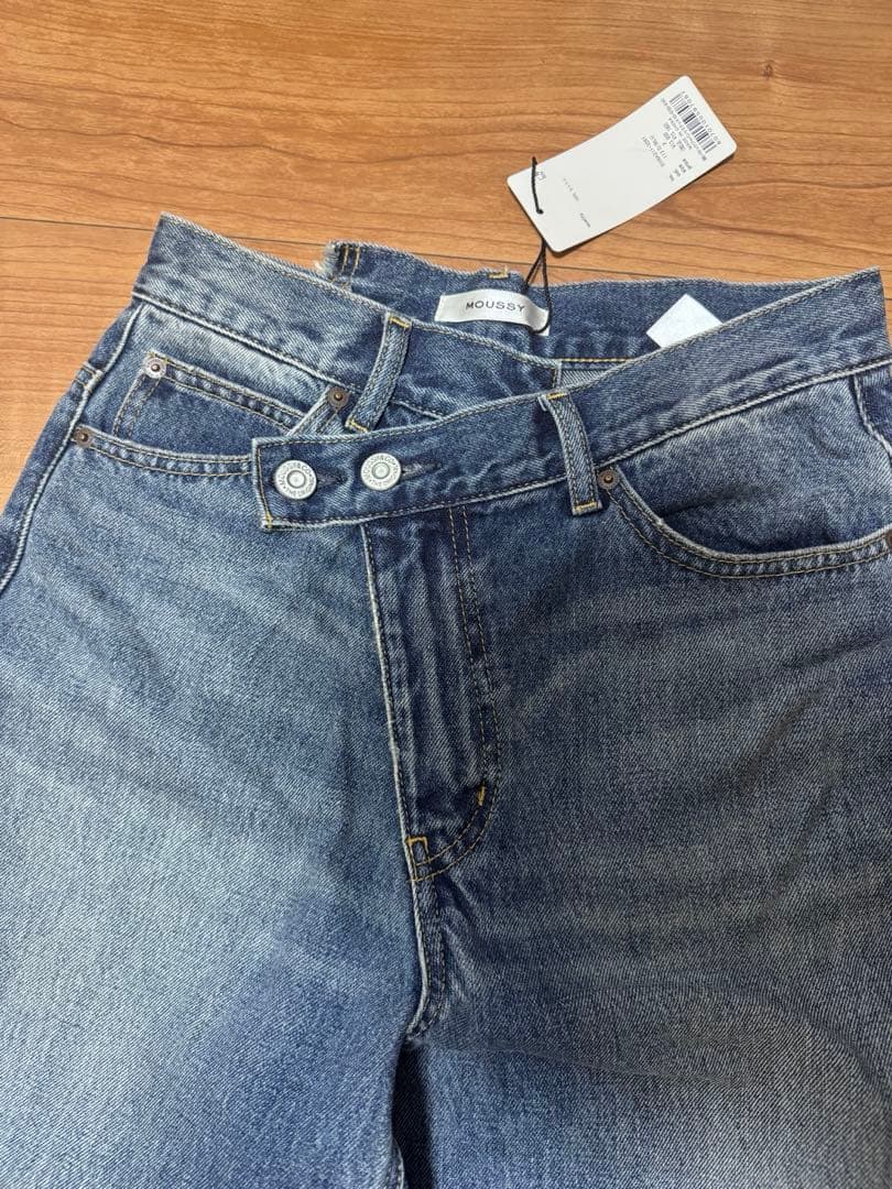 CROSS WAIST WIDE STRAIGHT 新品未使用タグ付ダークブルー