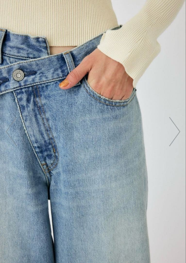 CROSS WAIST WIDE STRAIGHT 新品未使用タグ付ダークブルー
