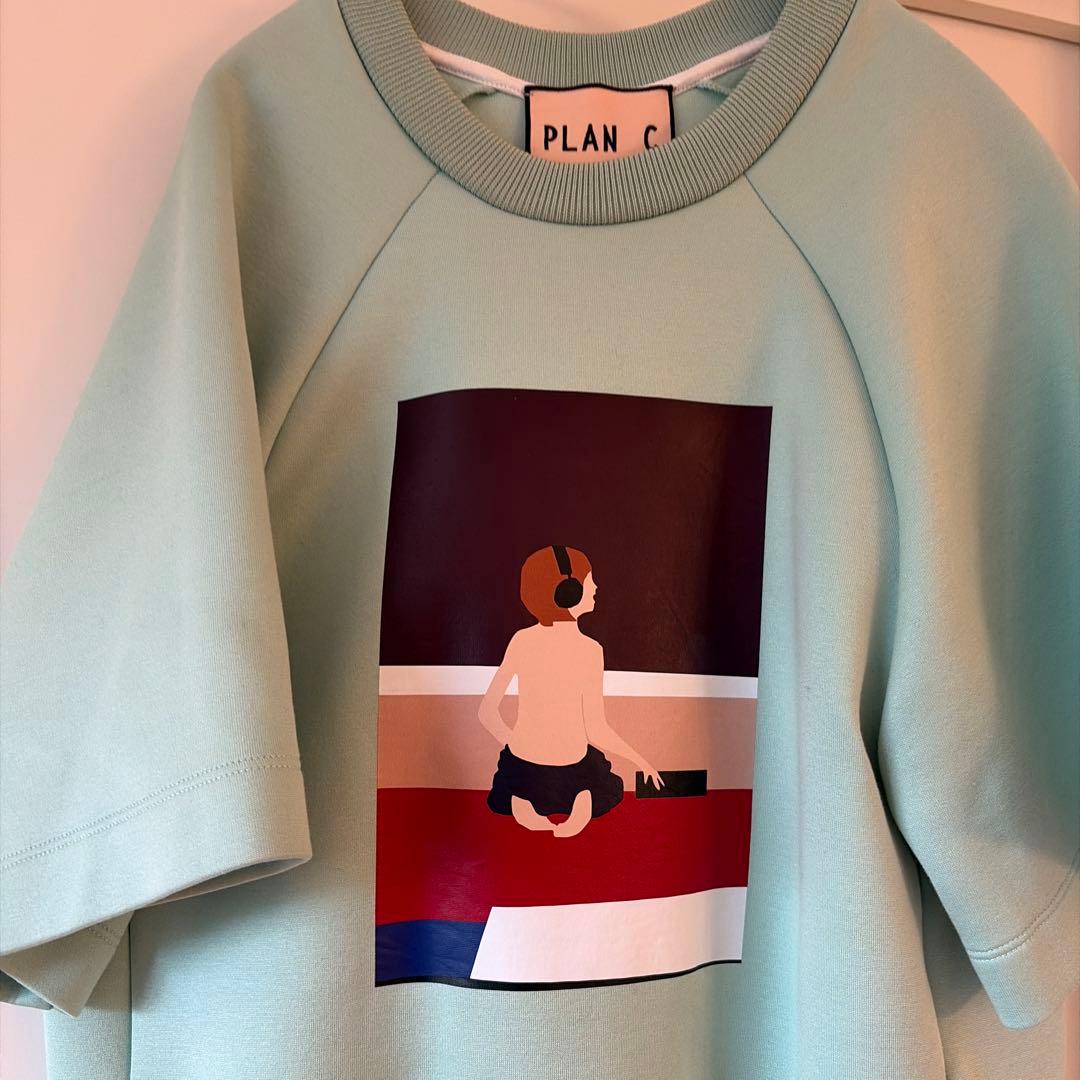 PLAN C イラストプリント Tシャツ ミント