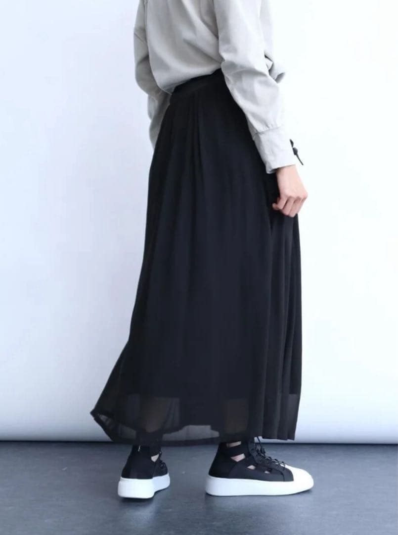 定価18000円◆新品タグ付き◆ヤマダヤ◆ポケットデザインシフォンスカート　黒