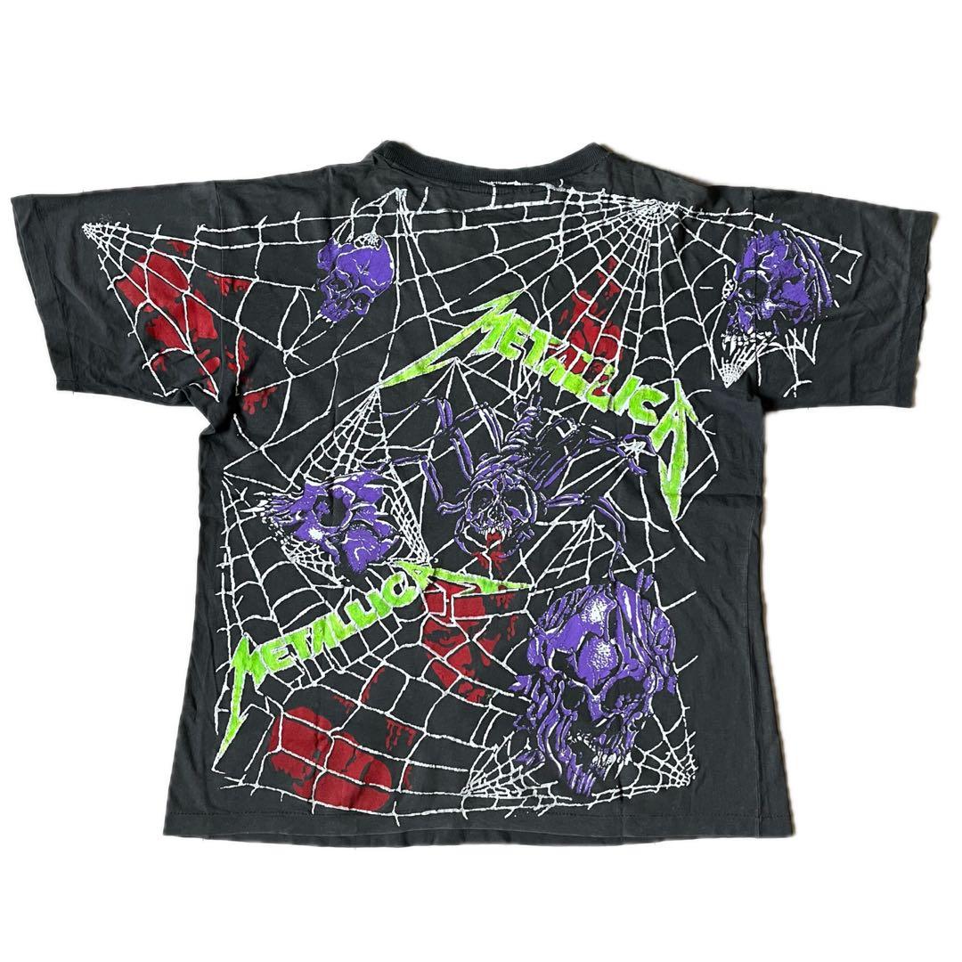 90s LLICA バンドTシャツ skull spider web