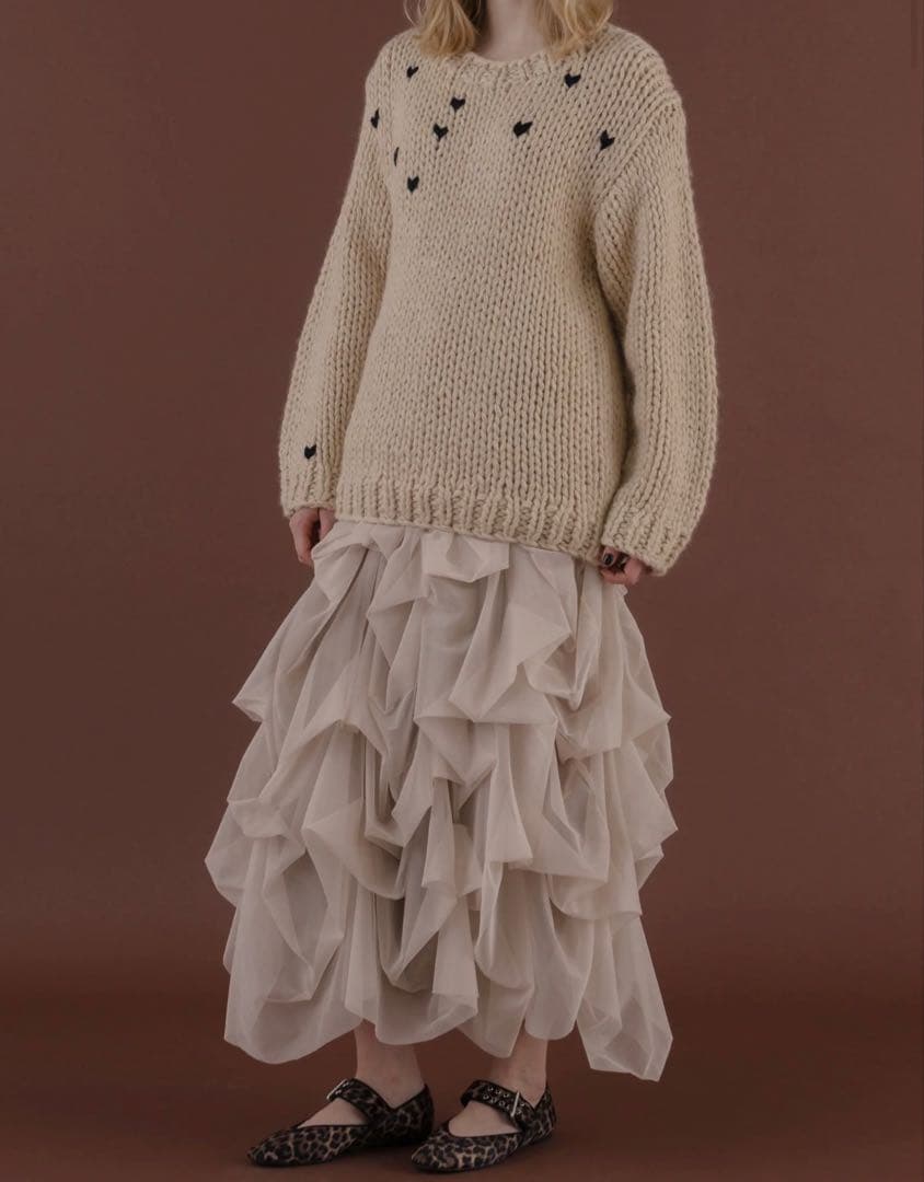 the toe Iris Tulle Skirt ベージュmサイズ