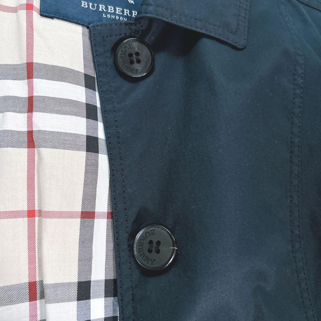 バーバリーBURBERRYトレンチコート スプリングコートネイビー紺36 S