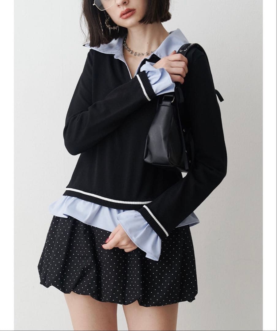【美品】完売カラー jouetie レイヤードポロニット