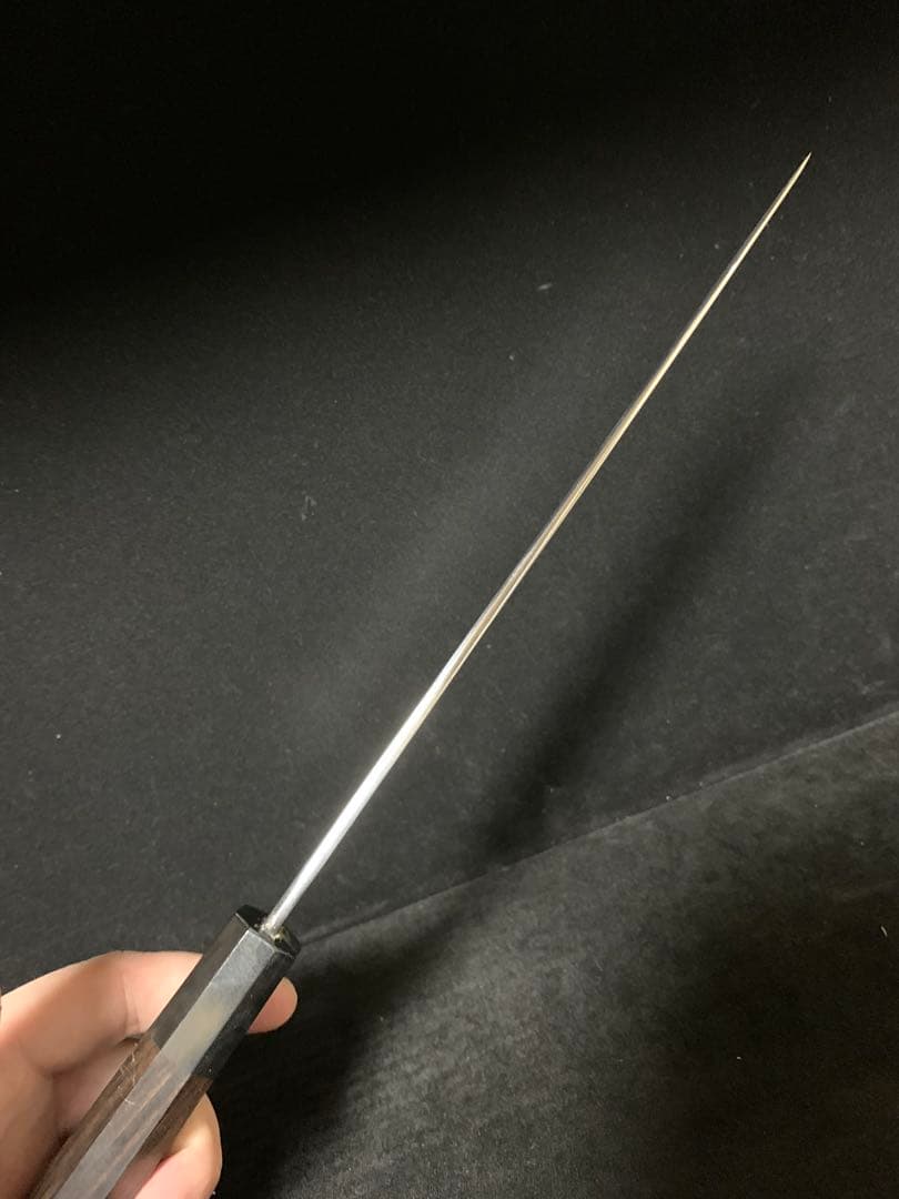 包丁　和牛刀　ハ寸　三枚打　鏡面研磨　切味抜群　箱付　未使用品