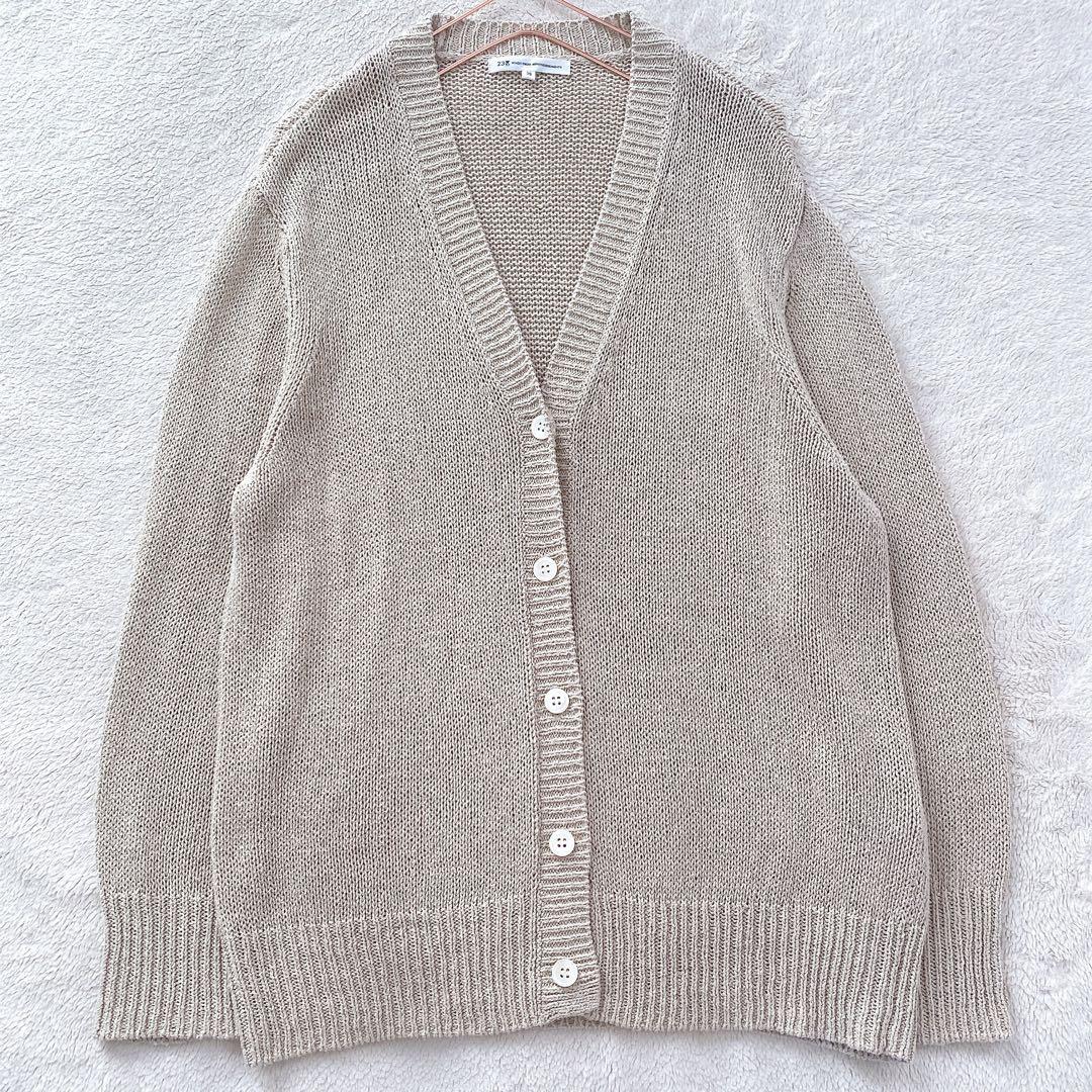 【23区】美品ニジュウサンク　洗えるシルクリネンリリヤーンニットカーディガン38