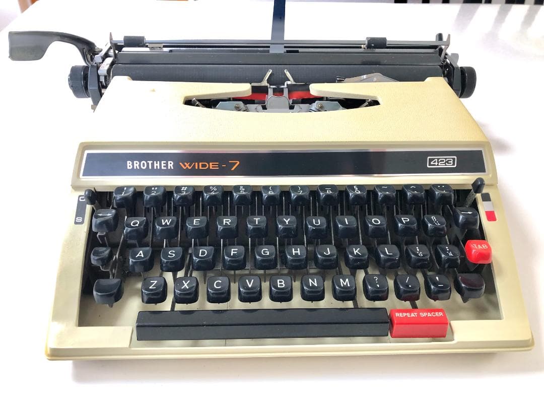 【完動品・印字可能・取説付】ブラザー「WIDE-7」423 タイプライター