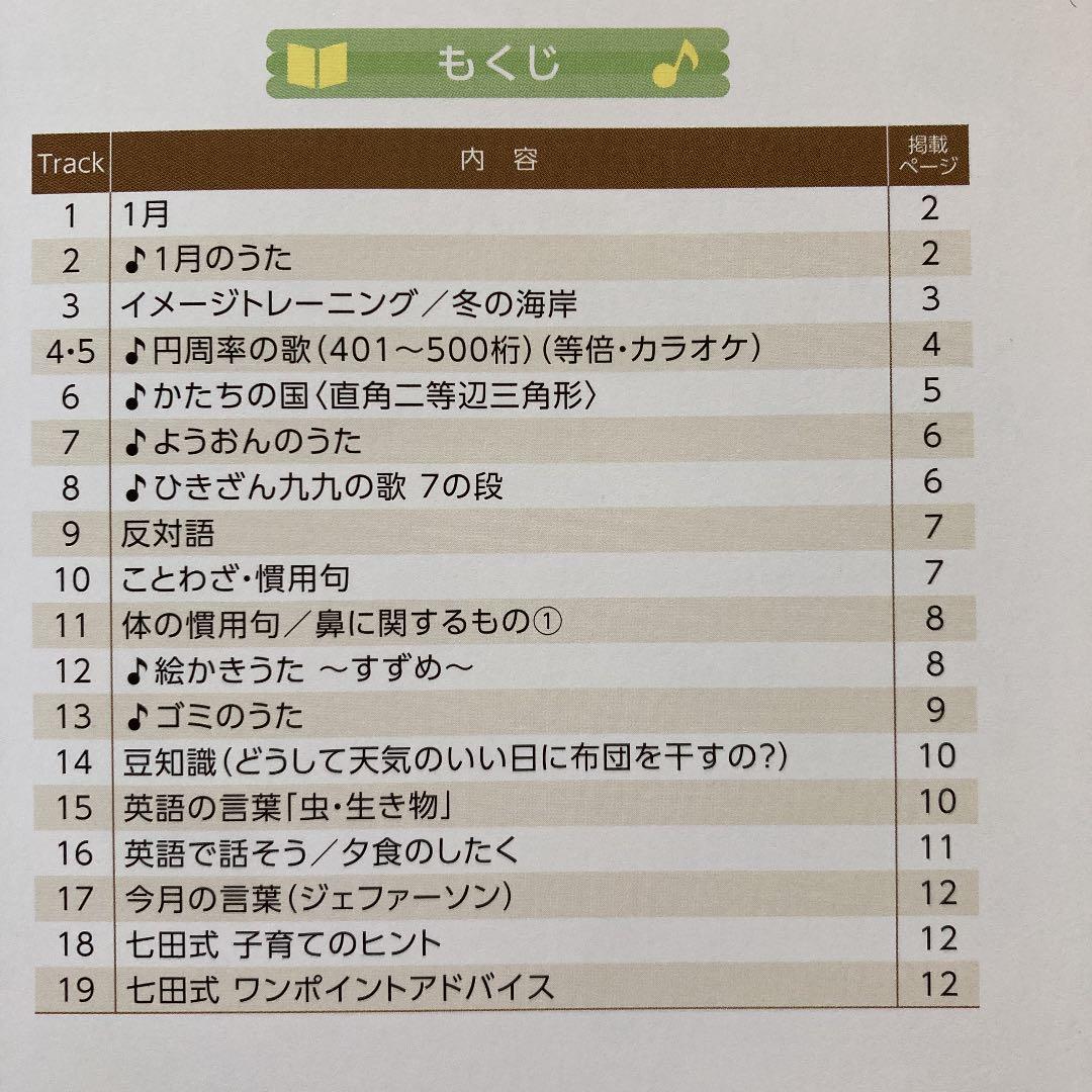 七田式　右脳開発CD &説明書