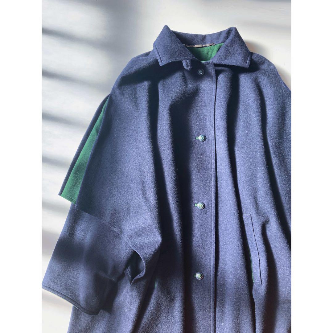Used プリーツ ケープショルダー♡ ビッグAライン ローデンマントコート