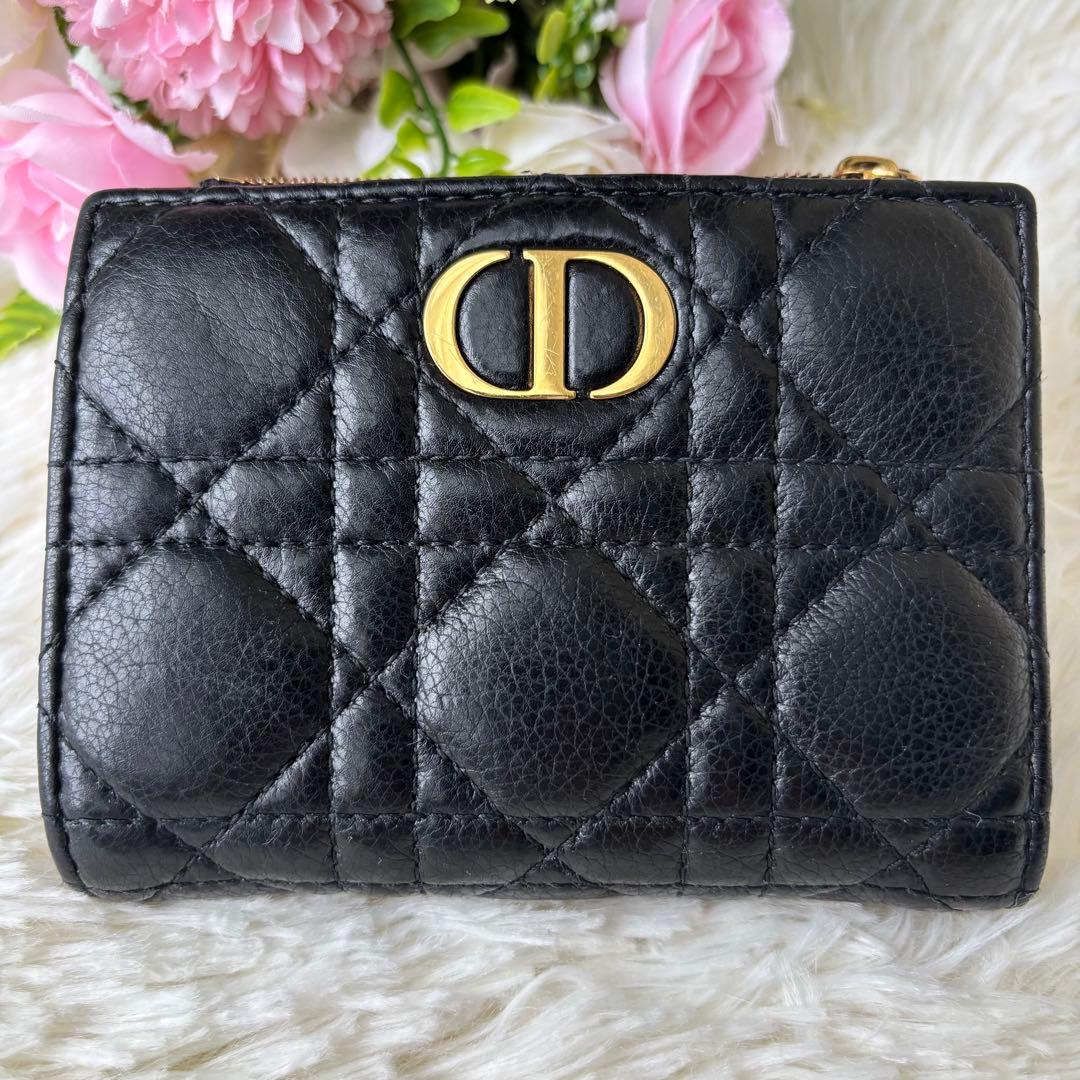 Christian Dior カロ ダリアウォレット 二つ折り財布 黒
