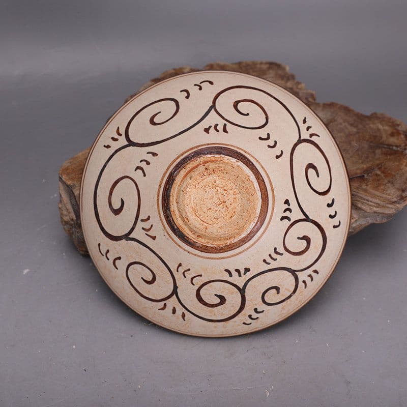 宋吉州窯色絵花紋笠椀 景徳鎮 陶磁器 装飾品 現代工芸品 美術品 置物