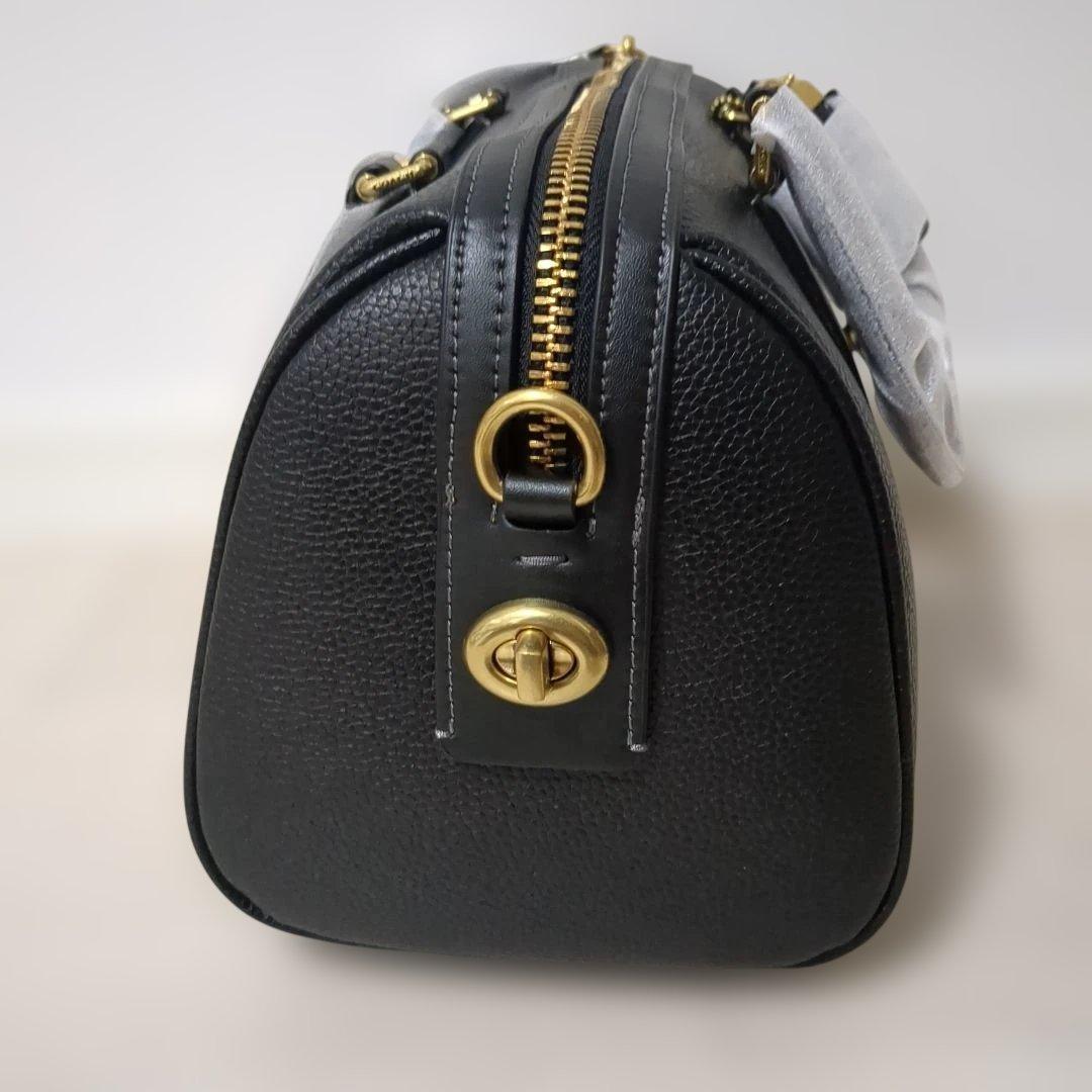 新品 COACH ルビーサッチェル25 ブラック ミニボストンバッグ