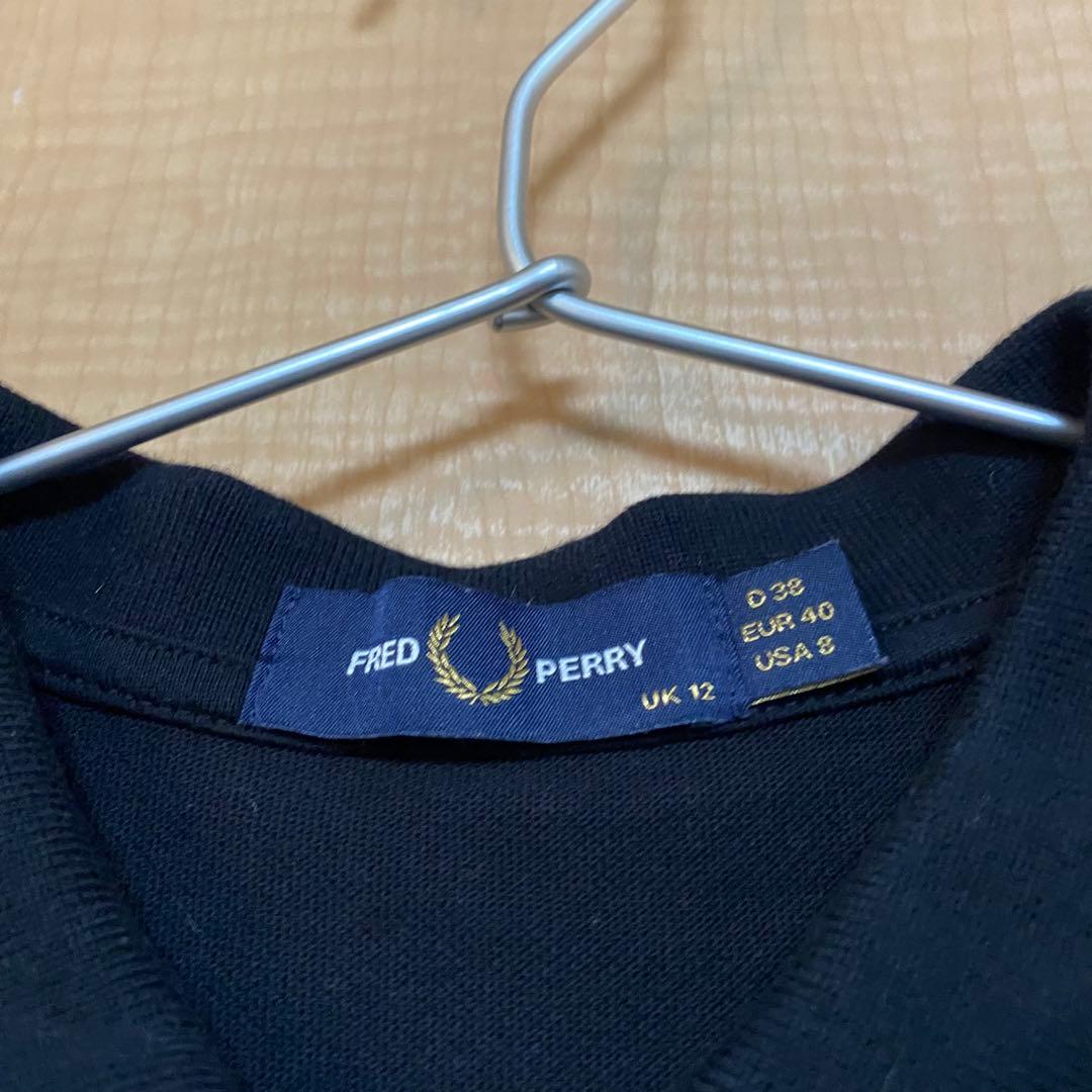FRED PERRY ブラック ポロシャツ UK 12