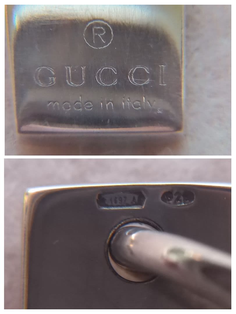 GUCCI プレート 純正ダブルチェーン ネックレス 24g SILVER925