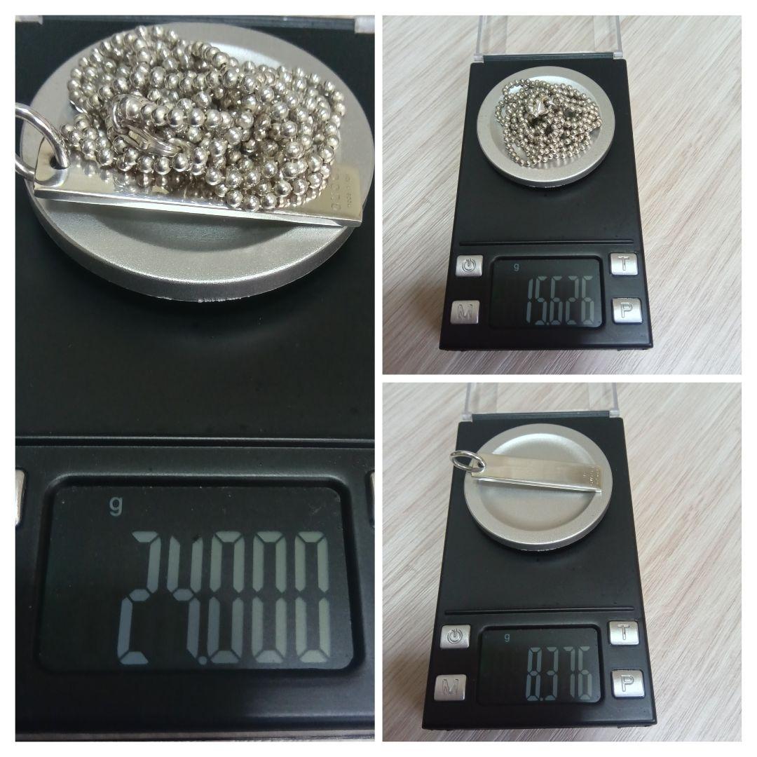 GUCCI プレート 純正ダブルチェーン ネックレス 24g SILVER925