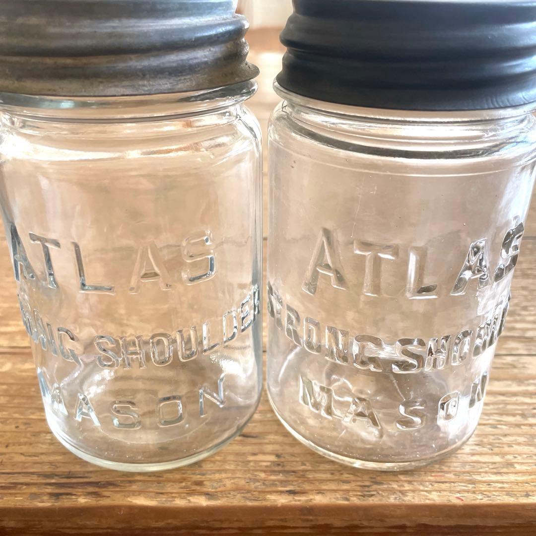 アンティーク メイソンジャー ヘーゼルアトラス ATLAS 瓶2個セット ラスト