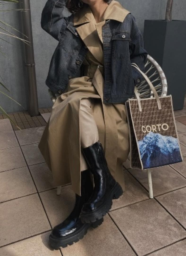【美品】AMERI 3WAY DENIM LAYERED TRENCH 可愛い