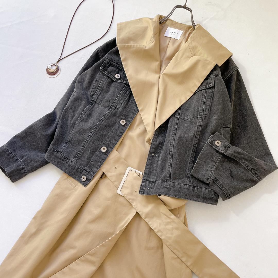 【美品】AMERI 3WAY DENIM LAYERED TRENCH 可愛い