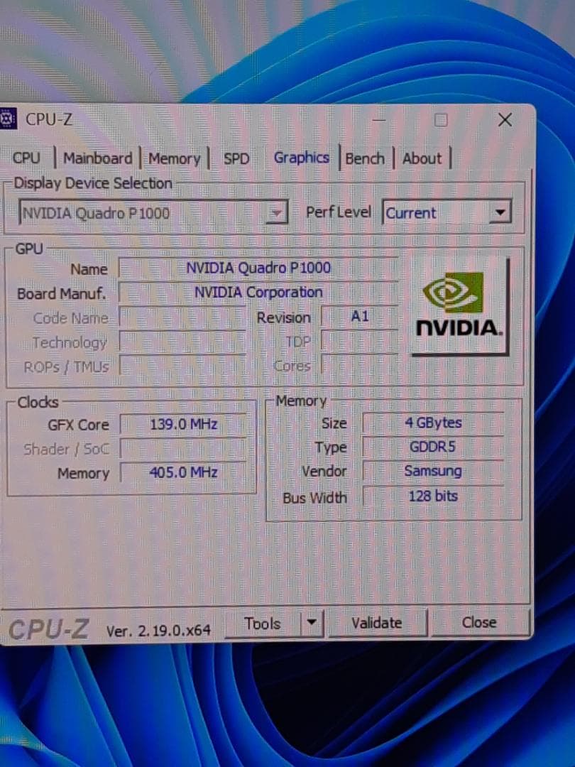 グラフィックボード　NVIDIA　Quadro P1000 4GB