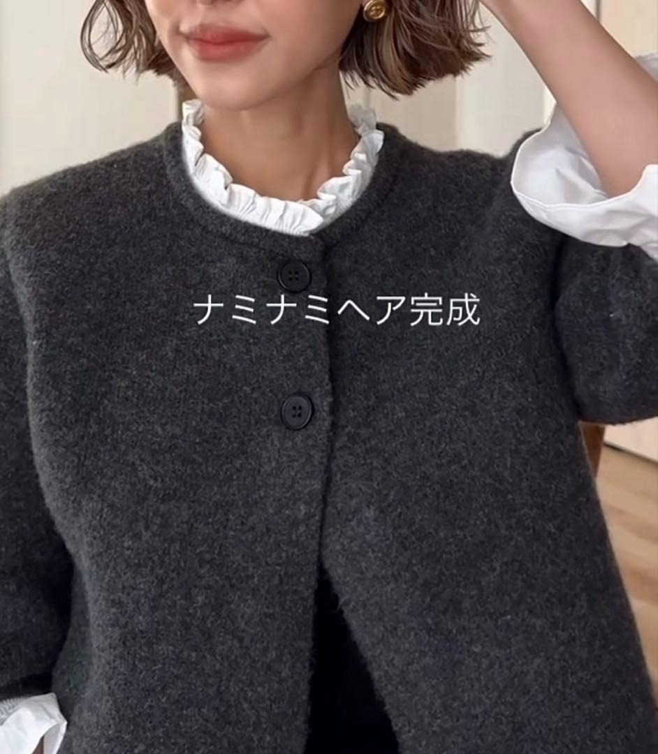 新品タグ付　完売品 ZARA ポプリンコンビニットジャケット ダークグレー　M