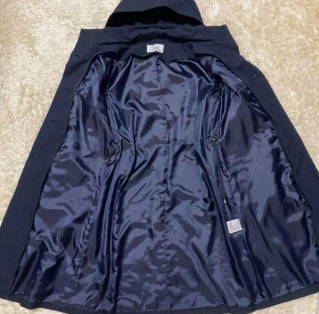 UNTITLED　撥水　ロングコート　ネイビー　S