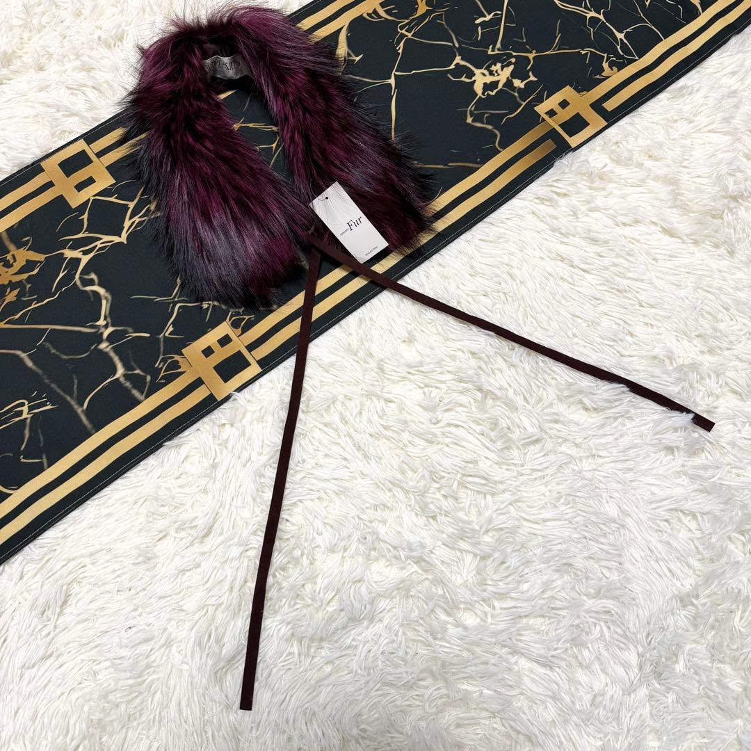 未使用タグ付 BALMAIN バルマン 希少カラー フォックスファー マフラー