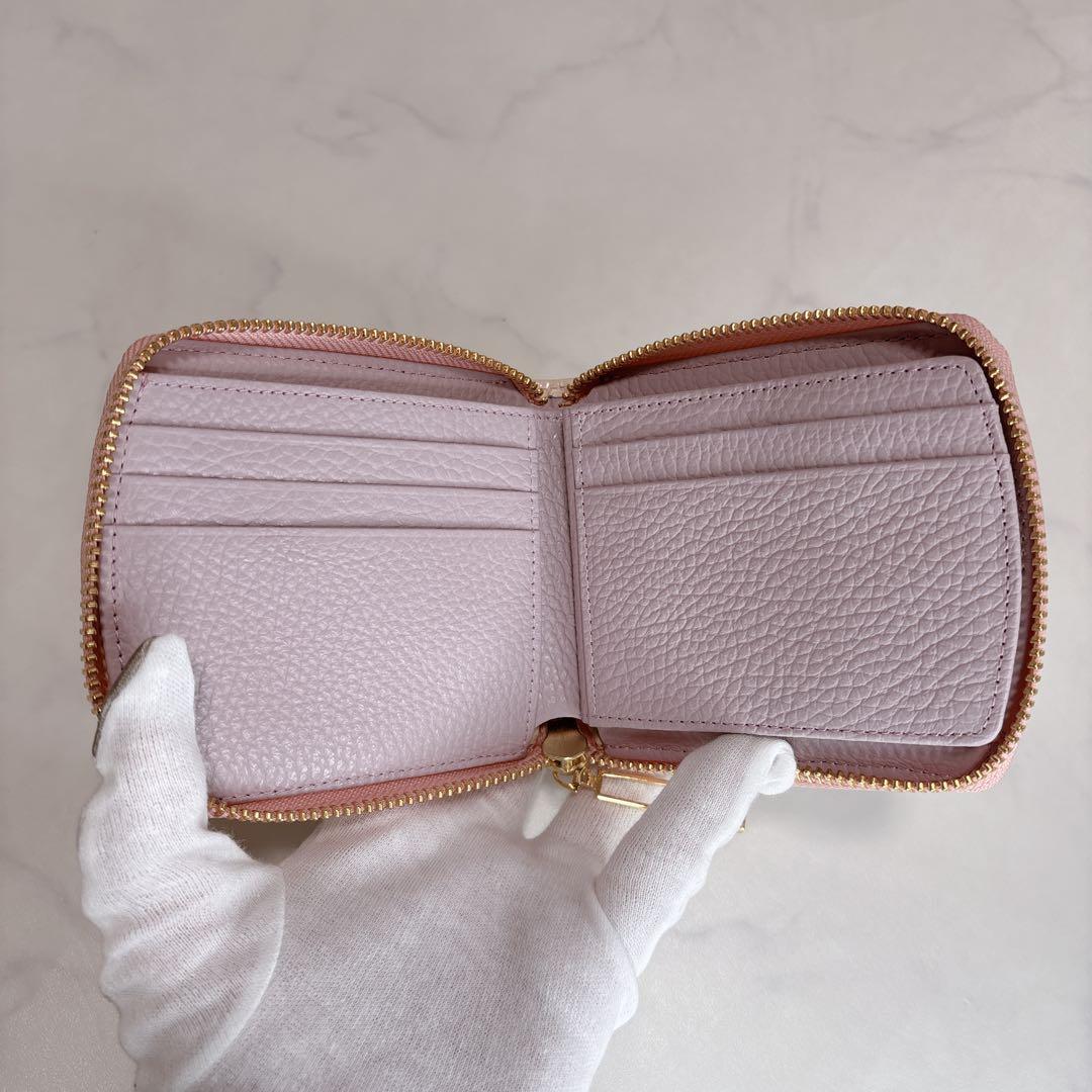 未使用級♡ハースケジュール 2つ折り財布 エナメルレザー ホワイトローズ