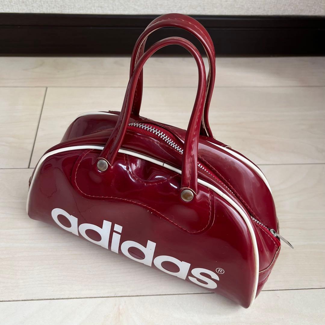 80s Y2K adidas アディダス エナメル ミニボストンバッグ ポーチ