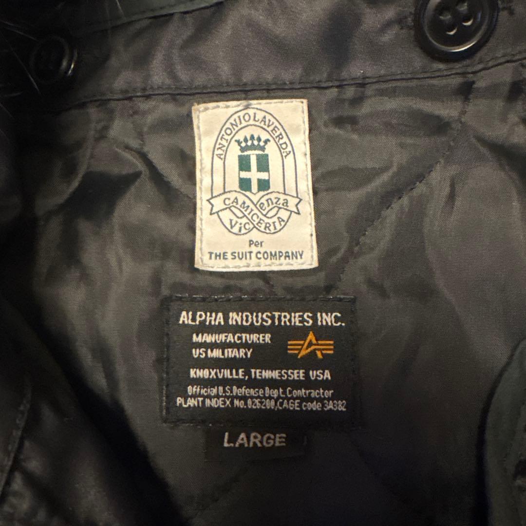ALPHA INDUSTRIES ブラックモッズコート Lサイズ