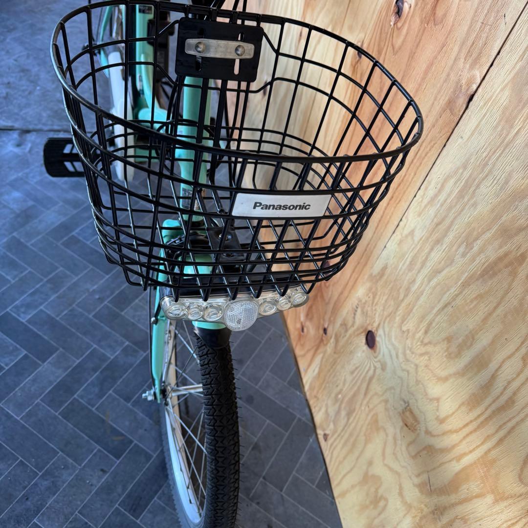 電動アシスト自転車 ミントグリーン 前バスケット付き
