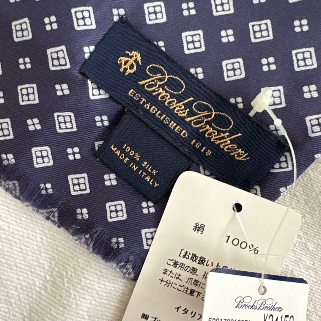 未使用　イタリア製　Brooks Brothers シルク　スカーフ