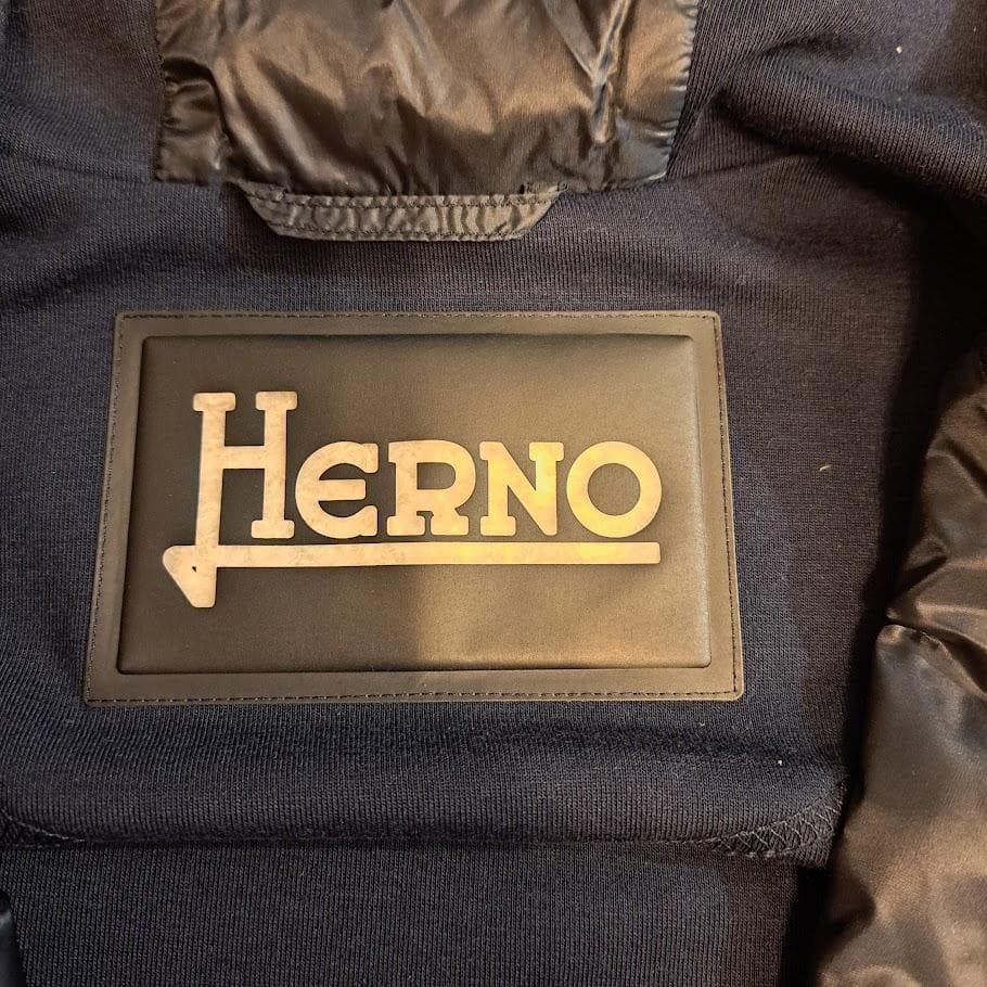 【美品】HERNO ナイロンライトダウンハイブリッドフーディー 46