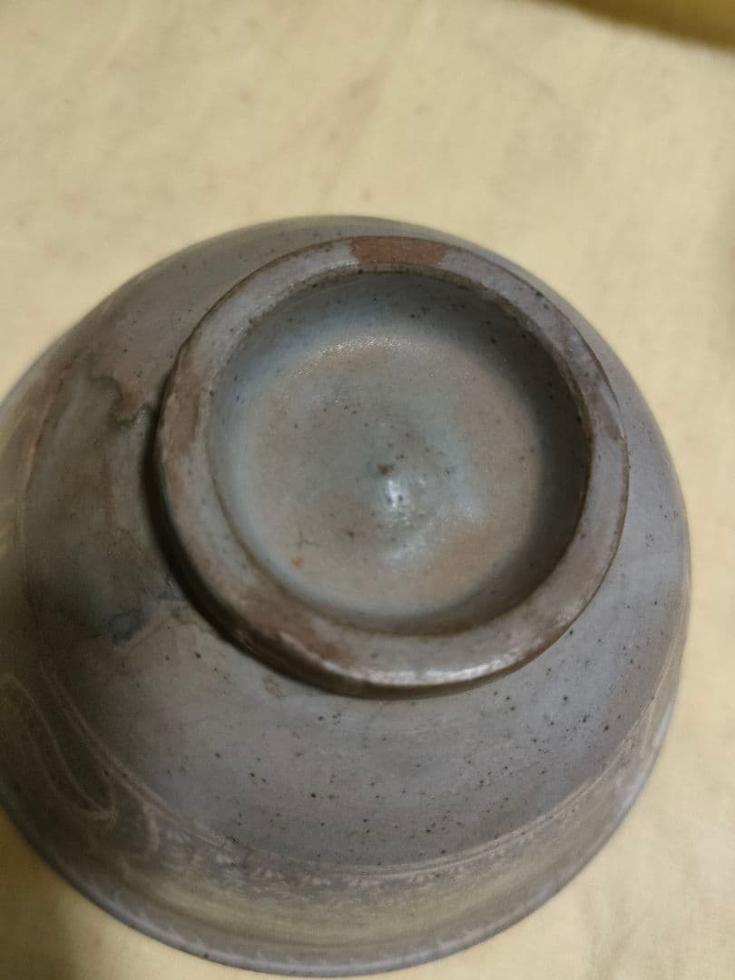 白黒象嵌粉青沙器　高麗茶碗　骨董アンティーク　李朝 asianantique
