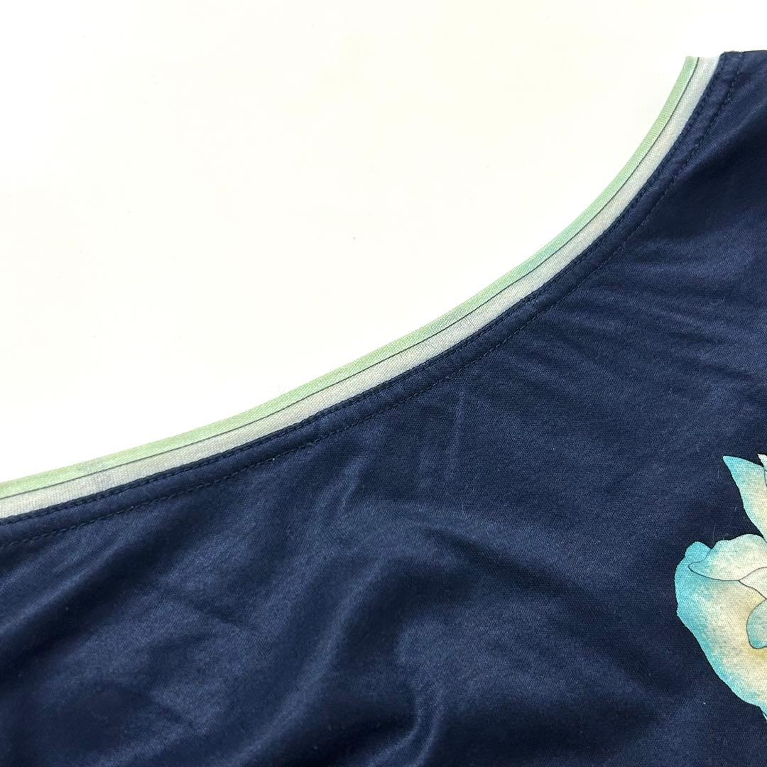 【美品】レオナール　半袖　カットソー　花柄プリント　コットン100%　日本製　L