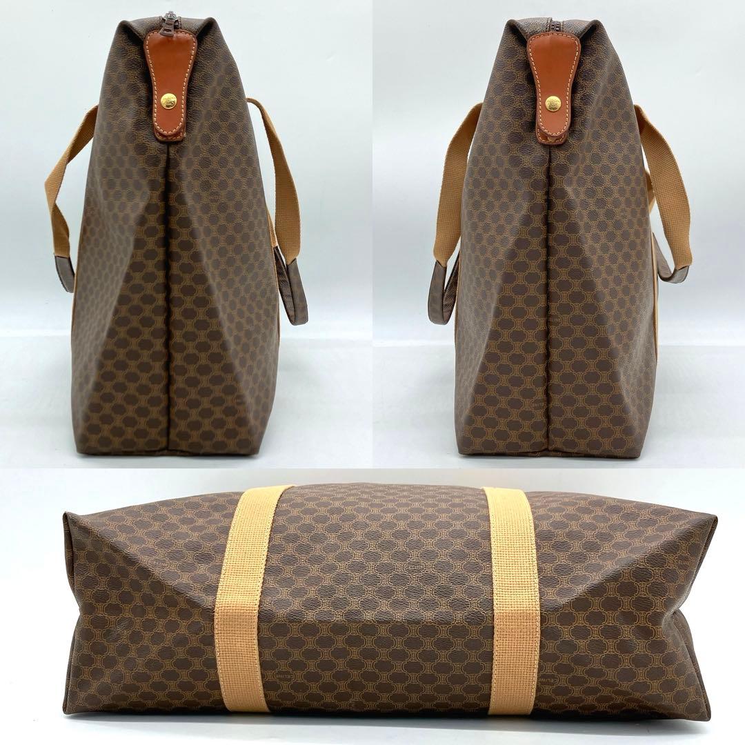 【CELINE】ボストンバッグ　マカダム柄　　ゴールド金具　PVC 肩かけ