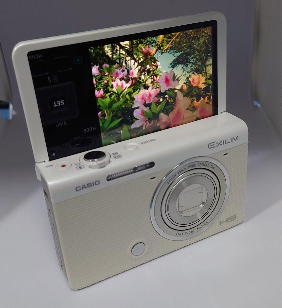 CASIO EXILIM ZR50 ホワイト チルトLCD 自撮り対応