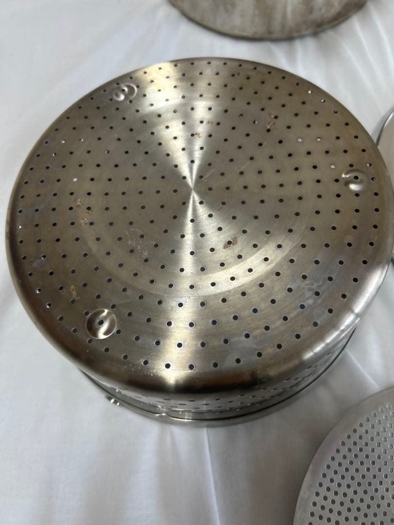 クリステルお鍋三点セット　蒸し器　ザル付き