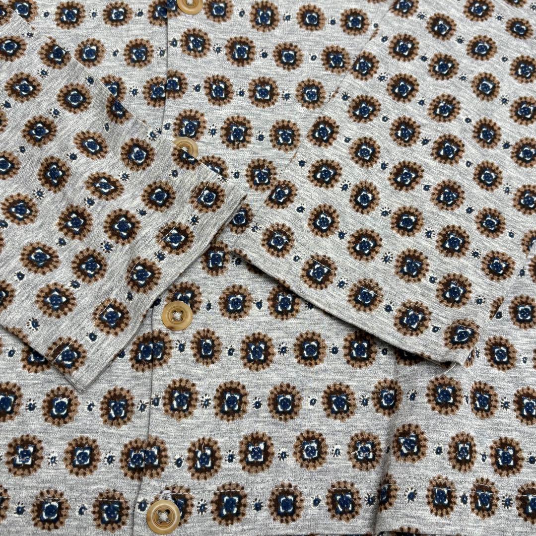 【美品】45rpm コットンカーディガン 総柄 グレー サイズ3