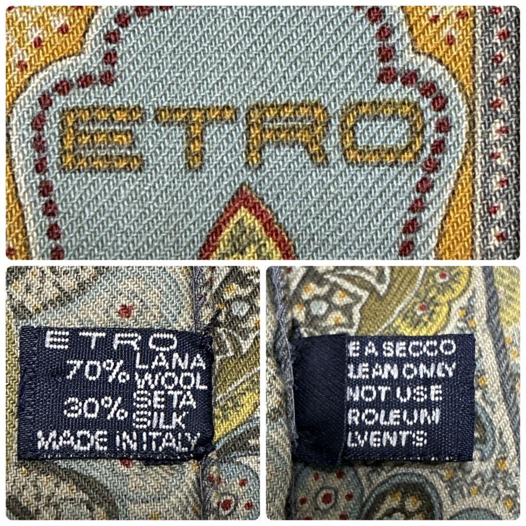 極美品✨ETRO エトロ シルク混 大判ストール スカーフ ペイズリー イタリア