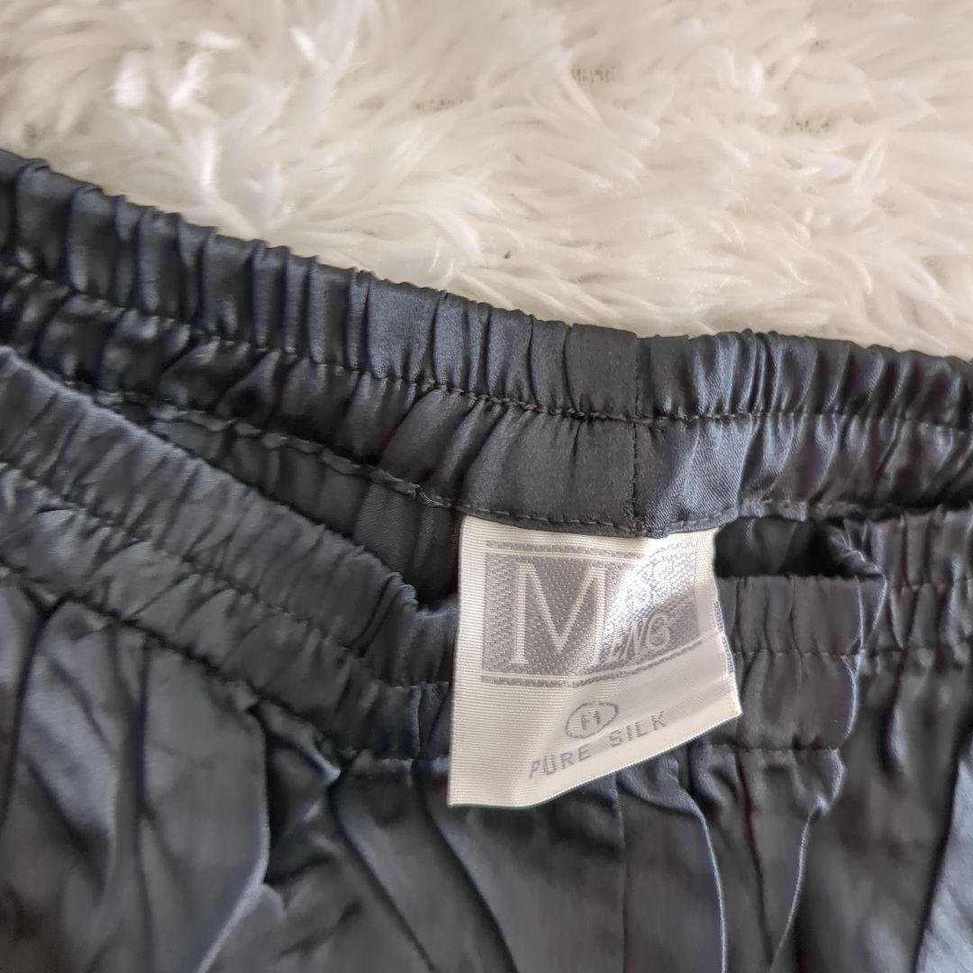 未使用 MISSENG シルク 100% パジャマ 上下 黒 PURE SILK