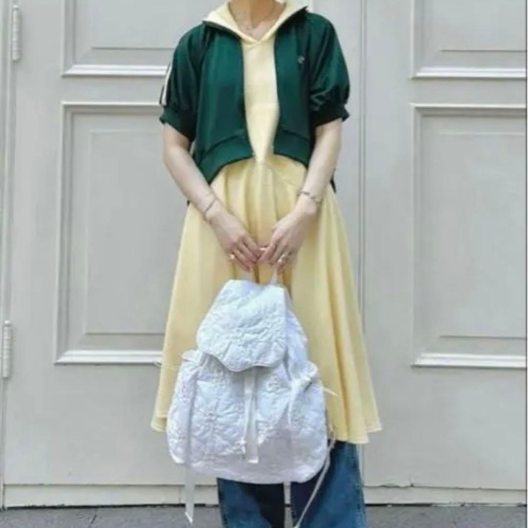 POPPY アシンメトリー フーディー フレアワンピース あさぎーにょ イエロー